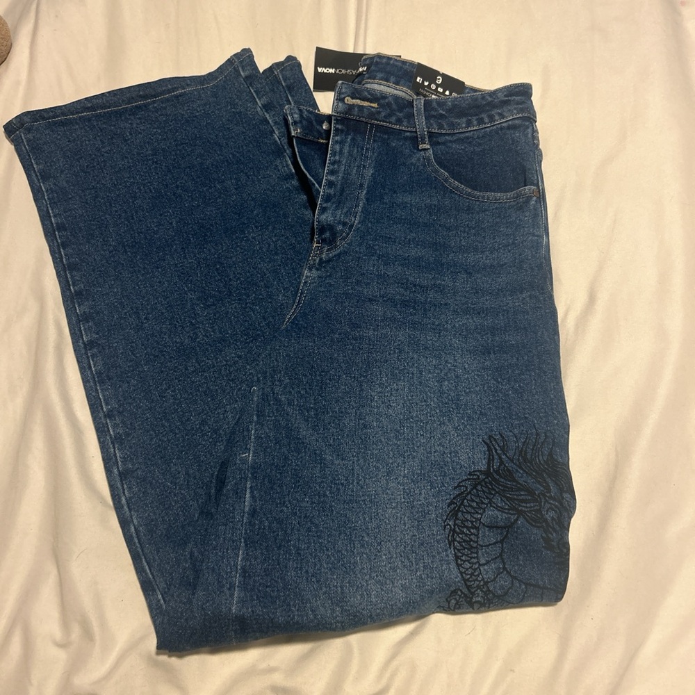 Fashion Nova Blue Relaxed Jeans